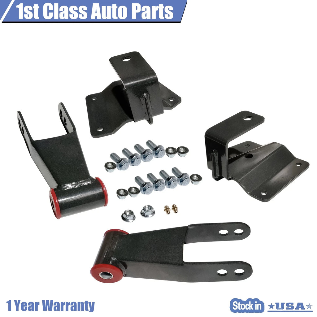 4" Drop Kit Rear Shackles & Hangers for Chevy Silverado 1500 (1999–2006)