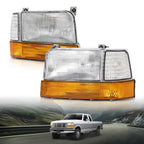 Headlights Pair for Ford Bronco F150 F250 F350 (1992–1996)