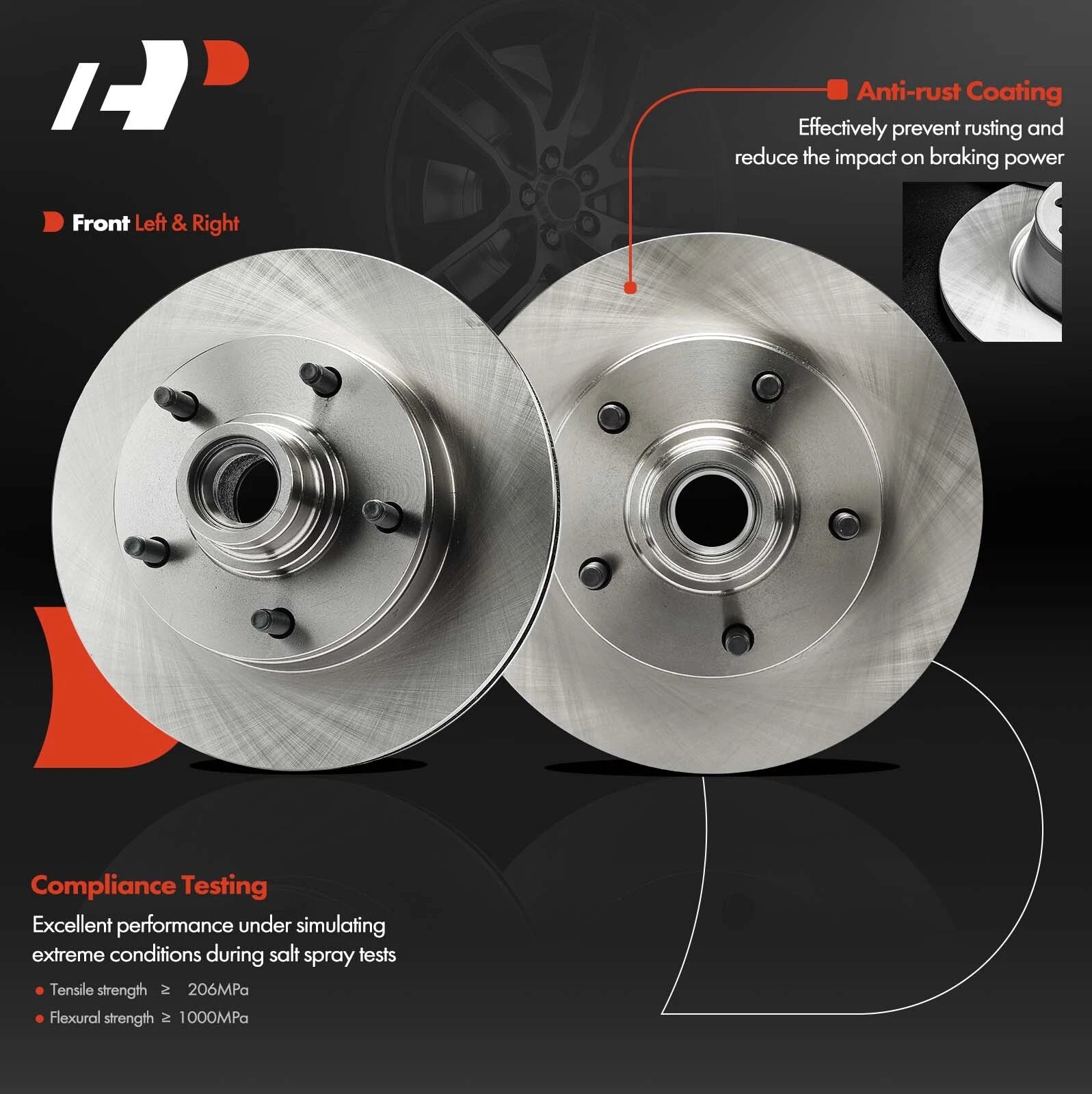 Front Side Disc Brake Rotors for Ford E-150 (1992-2003)