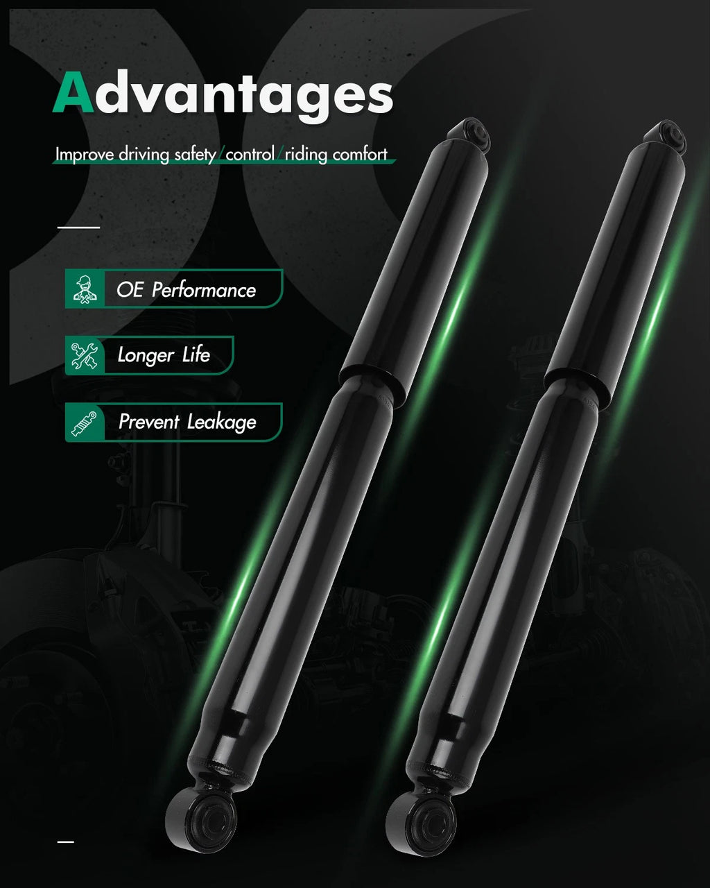 Pair Rear Shock Absorber Struts for Ford F-150 (2015–2020) AWD
