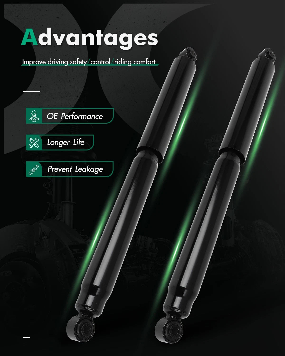 Pair Rear Shock Absorber Struts for Ford F-150 (2015–2020) AWD