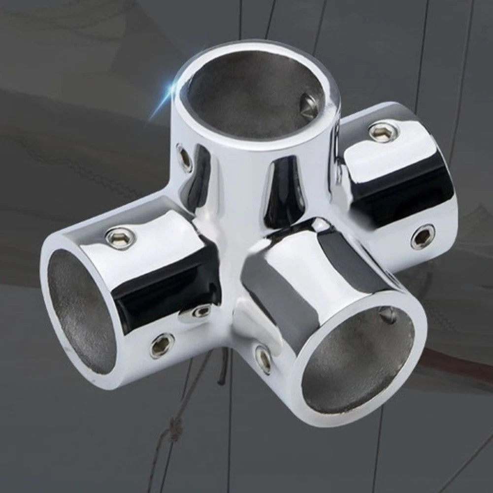 4X 316 Stainless Steel Four Way Pipe Connector for Boat Rail Fitting