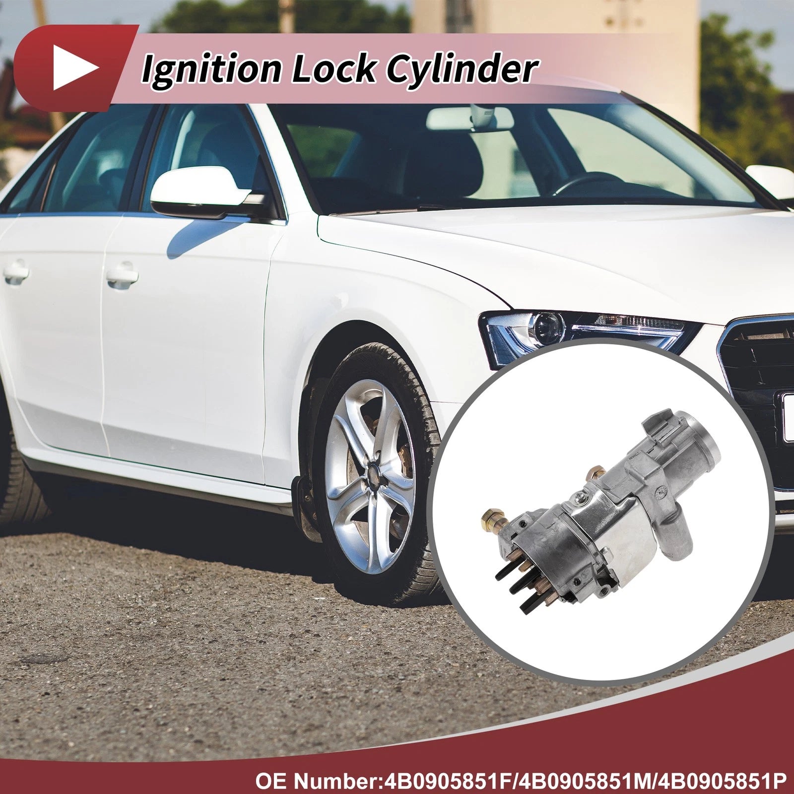 Ignition Lock Cylinder for Audi A4 (1998–2009) No. 4B0905851F