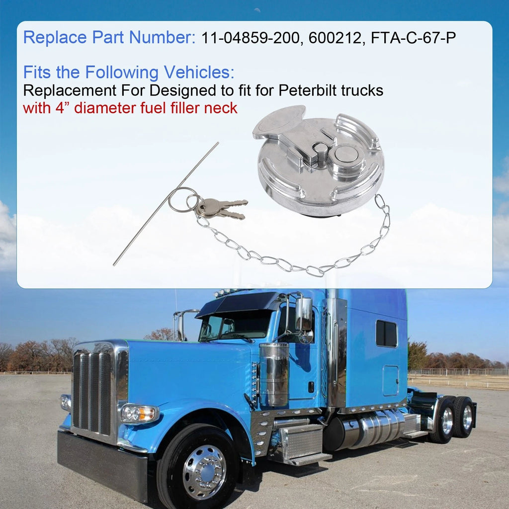 2X Lever Style Locking Fuel Cap for Peterbilt