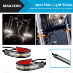 2X LED Motorcycle Fork Turn Signal Indicator Blinker for Universal 12V
