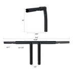 10" Rise T-Bars Handlebar for Harley Sportster XL 48, Dyna Low Rider (2004-2023)