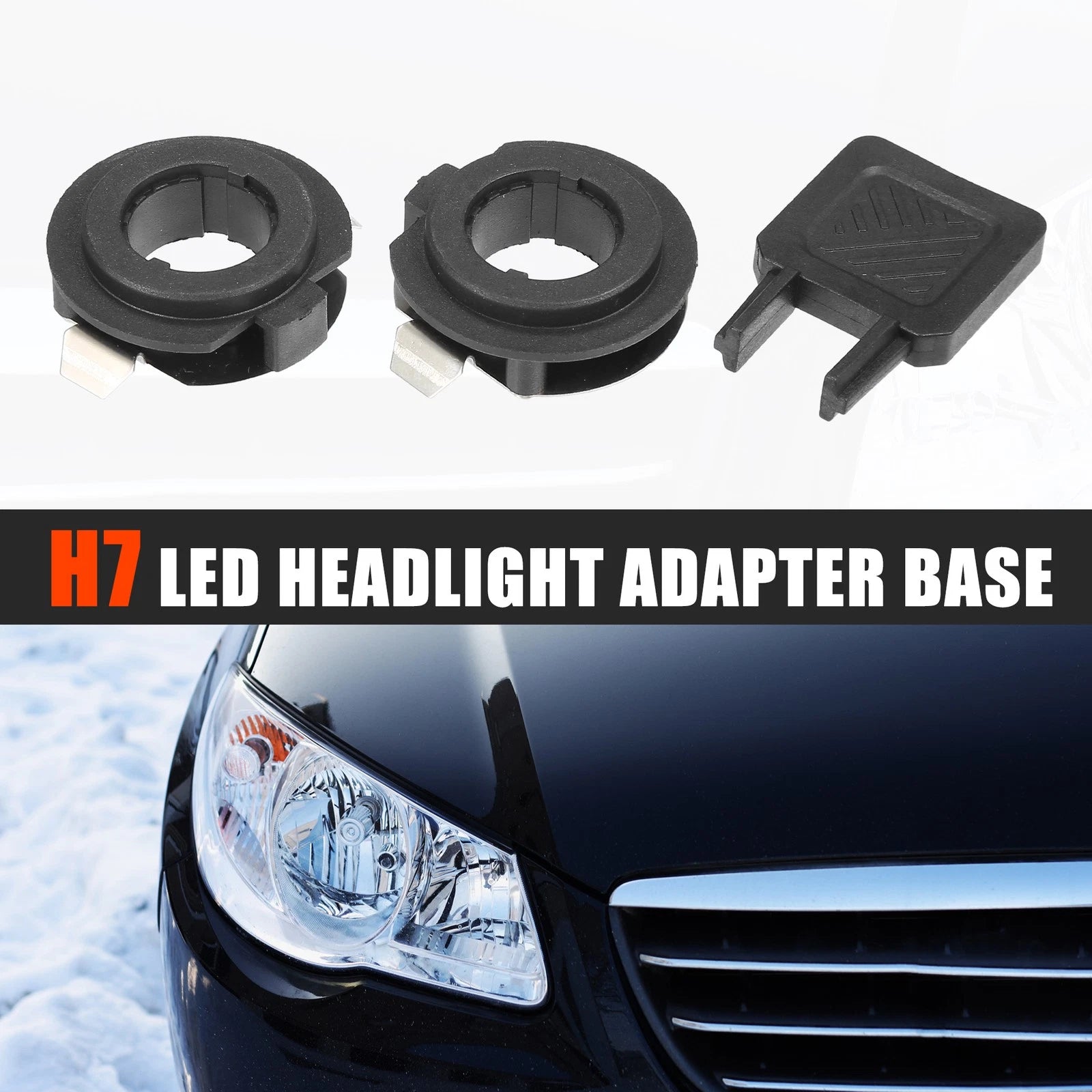 Set of 1 H7 LED Headlight Adapter Bases for Audi A3 (2009–2010)