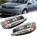 Set of 2 Headlights for Volkswagen Jetta (2011–2018) Halogen Black