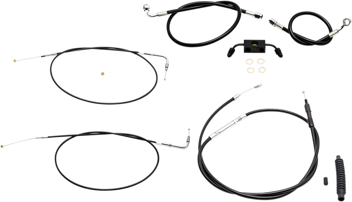 Handlebar Cable/Brake Line Kit for LA Choppers Ape Hanger (15" - 17")