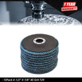 Set of 10 Zirconia Flap Discs 4-1/2" x 7/8" 40 Grit