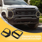 Fog Light Cover Trim Set of 2 for Chevrolet Colorado  Carbon Fiber Black