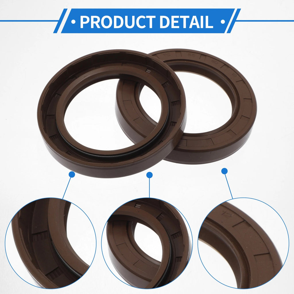 2X Oil Seal Rotary Shaft Seal FKM Rubber 55x80x12mm for Various Models 