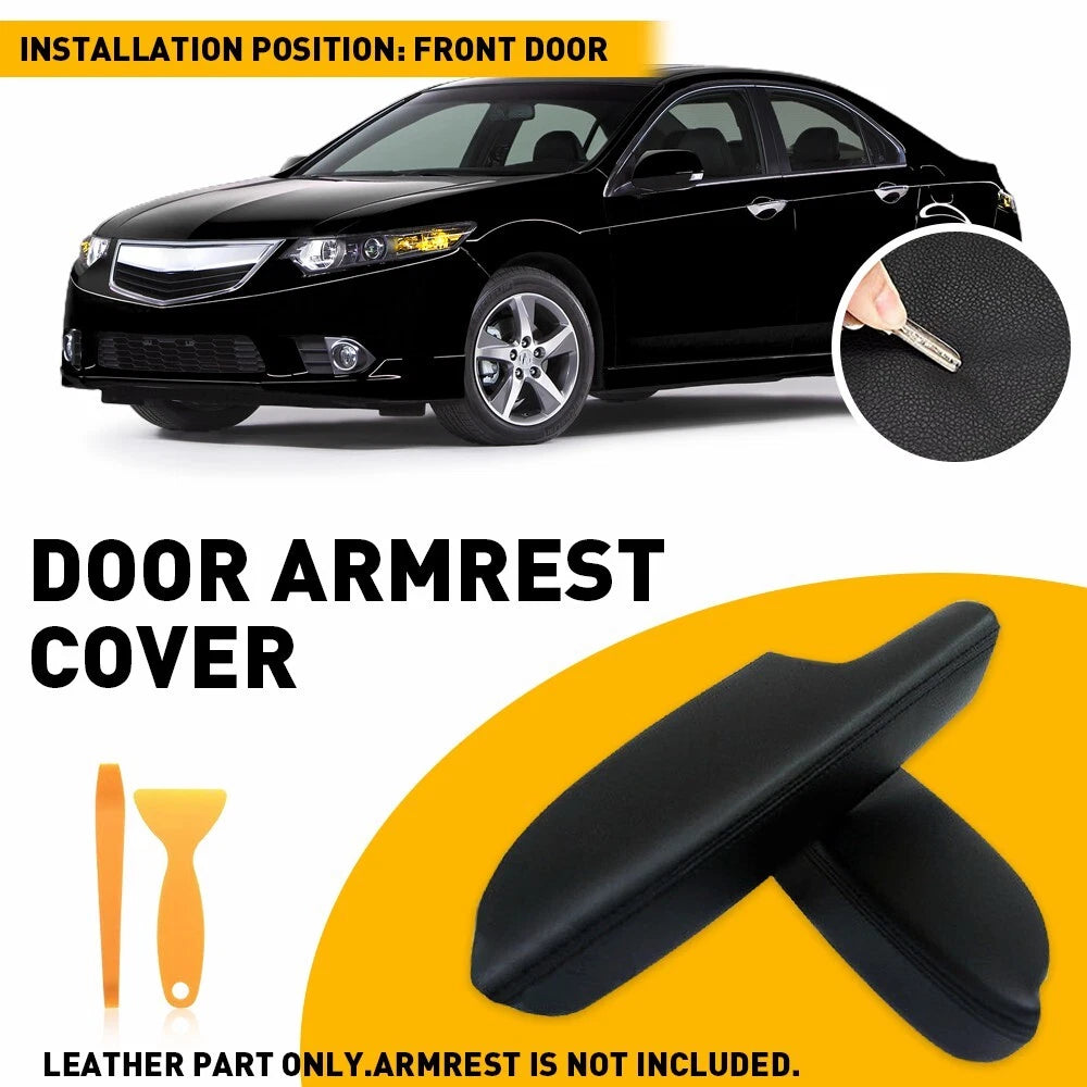 Set of 2 Vinyl Front Door Panel Armrest Covers for Acura TSX (2009–2014)