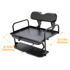 Rear Back Seat Kit for Yamaha G14 G16 G19 G22 Golf Cart (Flip Folding, Black)