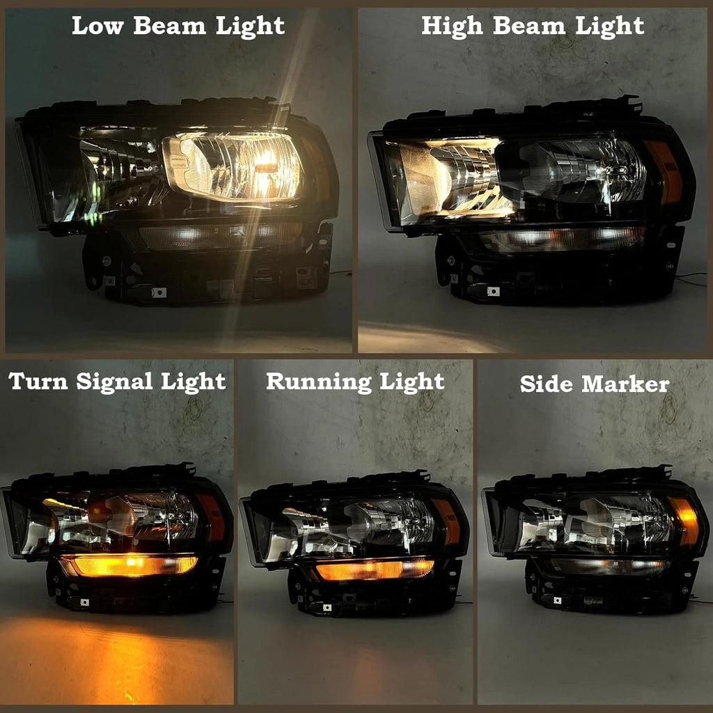 Chrome Headlight for Ram 2500 3500 (2019–2024) Left Driver Side