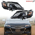Set of 2 Headlights for Chevrolet Impala (2015–2020) Halogen Black Housing
