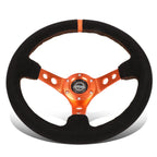 NRG Innovations 35cm Deep Dish Suede Steering Wheel for Universal (RST-006S-OR)