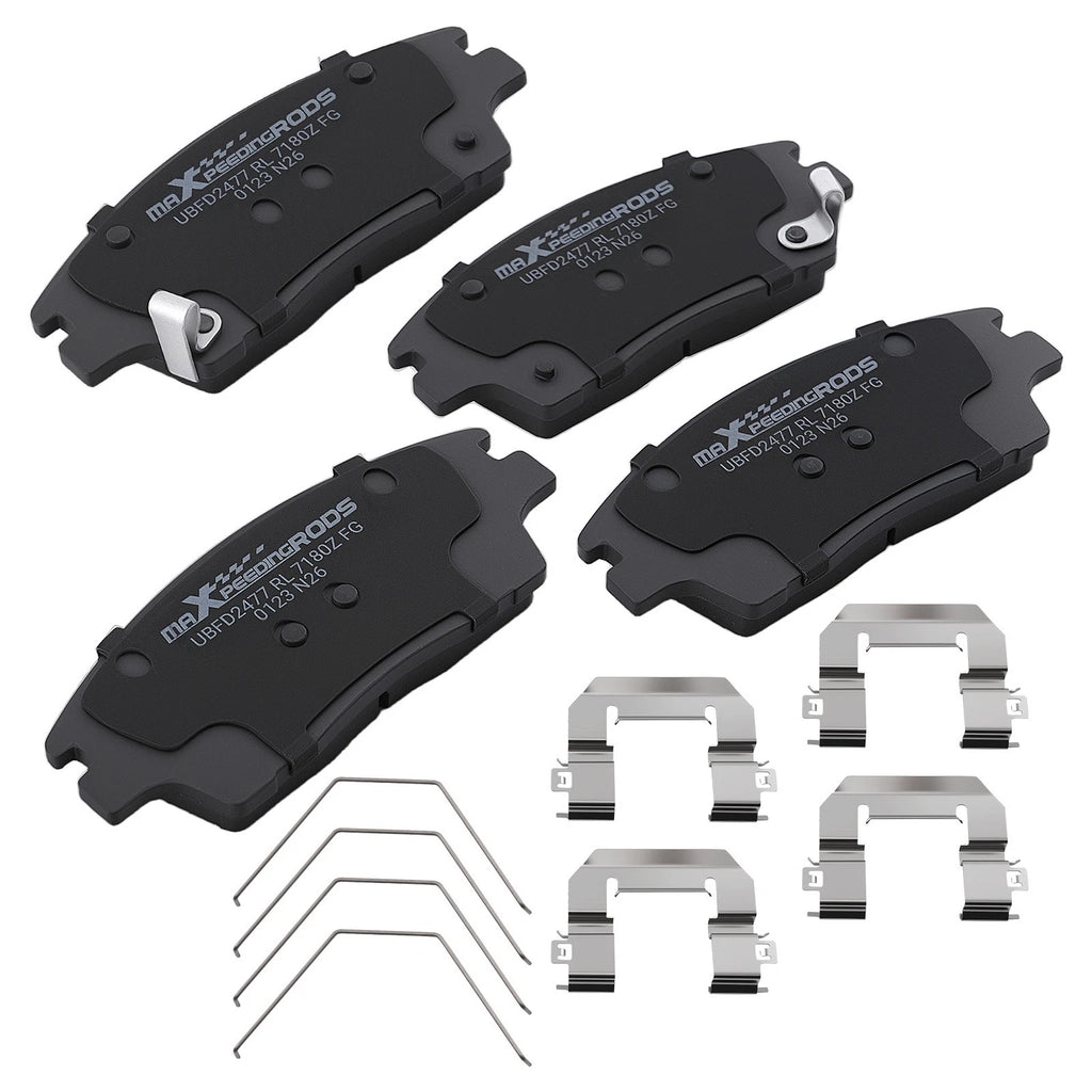 Set of 4 Front Ceramic Brake Pads for Hyundai Elantra (2017–2020), Tucson (2016–2021)