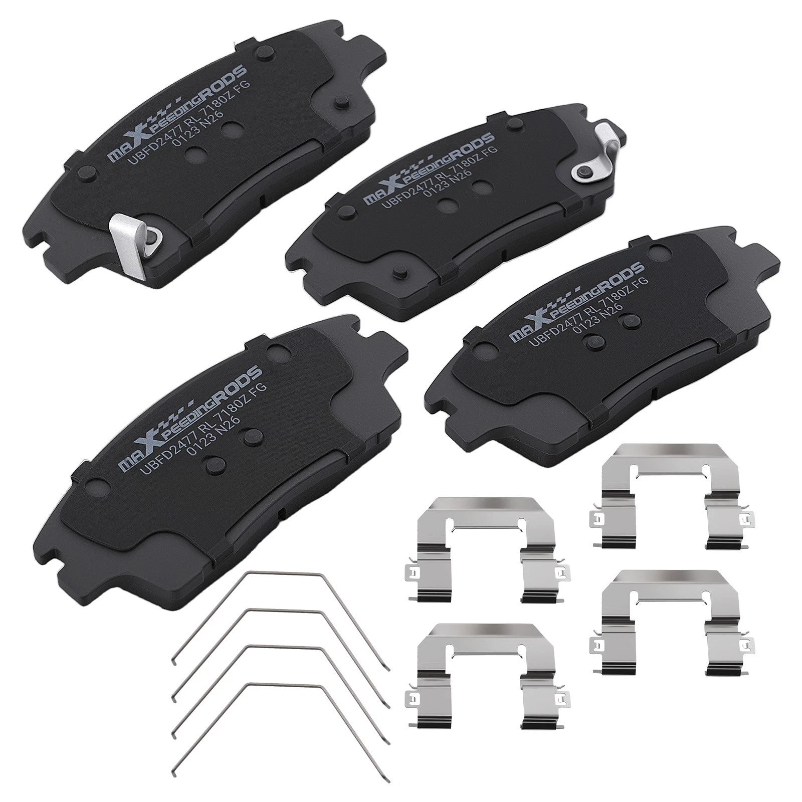 Set of 4 Front Ceramic Brake Pads for Hyundai Elantra (2017–2020), Tucson (2016–2021)
