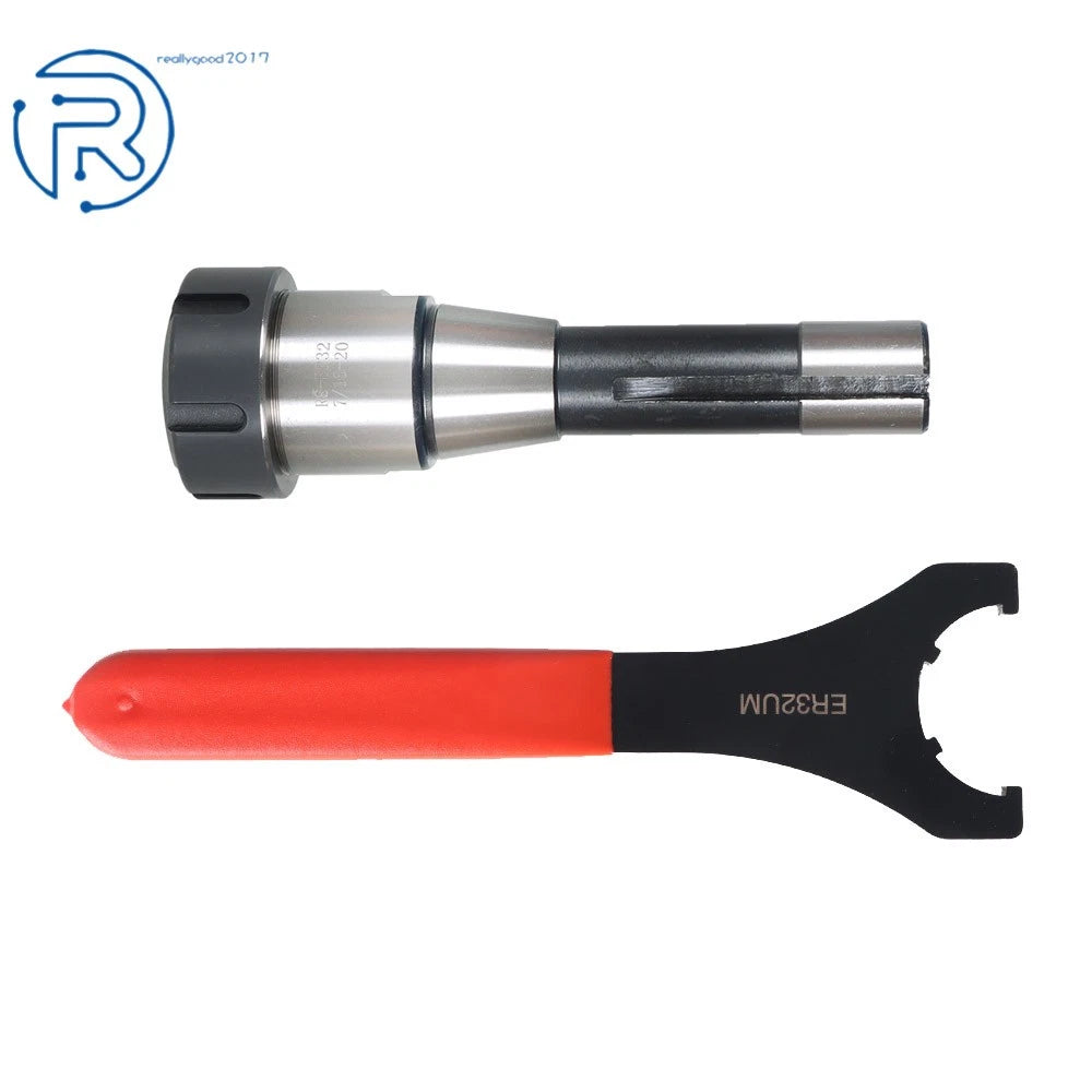 ER32 Collet Chuck Holder for CNC Lathe + 25-45 Spanner (R8, 7/16" Thread)