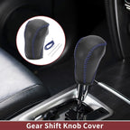 1 Pc Gear Shift Knob Cover for Mazda CX-5 (2013–2014) Black Blue Faux Leather