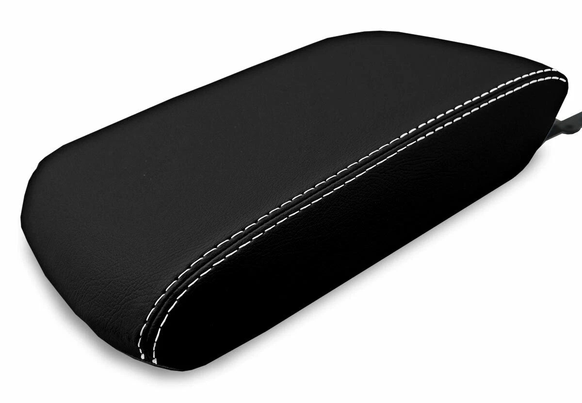 Leather Console Lid Armrest Cover for Toyota 4Runner (2010–2019) White Stitch