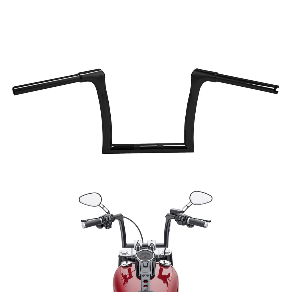 10'' Rise Gloss Black Handlebar for Harley Touring Road King Dyna