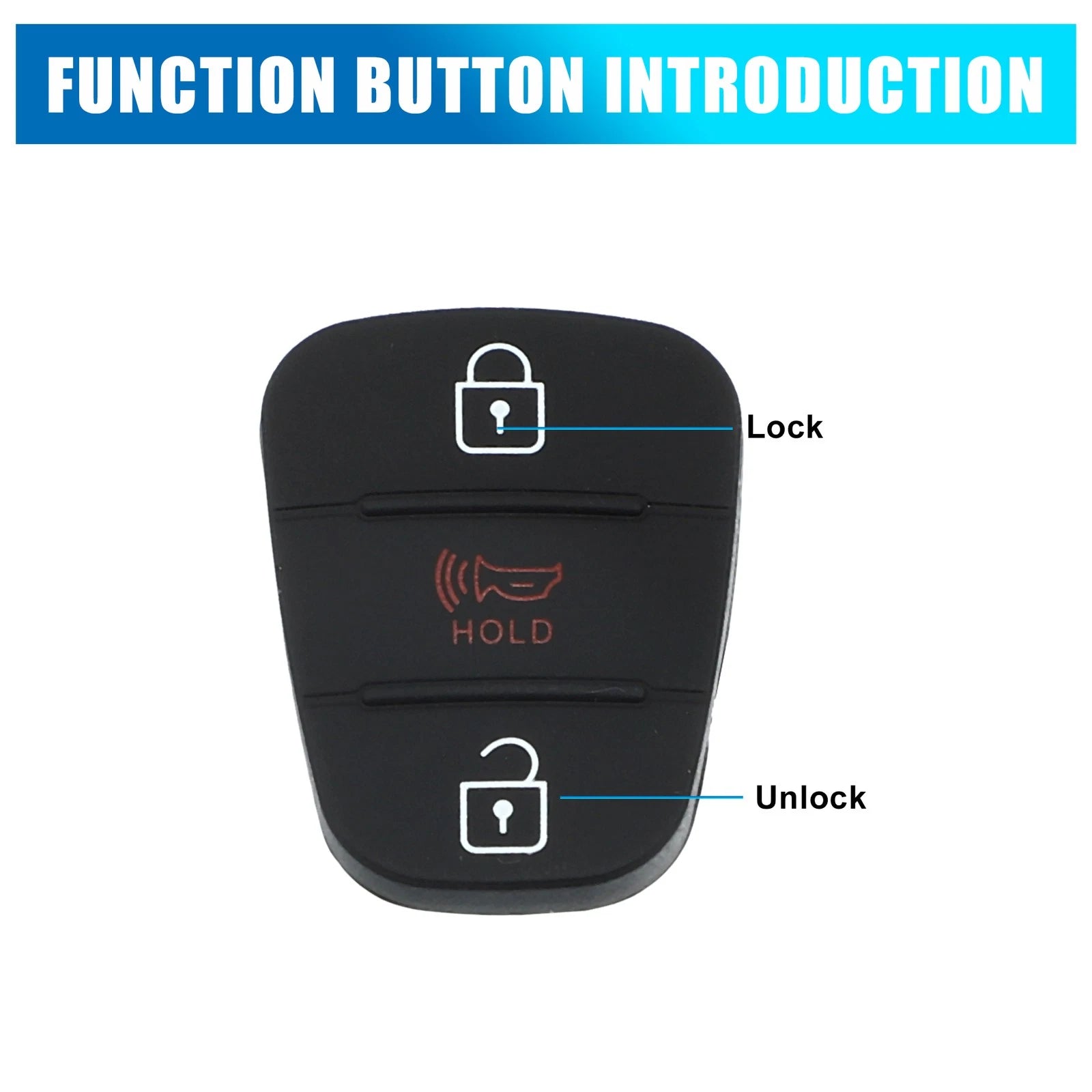 3X Rubber Keypad Case Cover for Hyundai (734301754996)