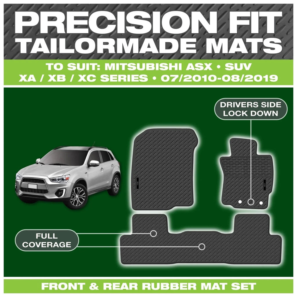 Full Set Moulded Rubber Floor Mats for Mitsubishi ASX (2010-2019)
