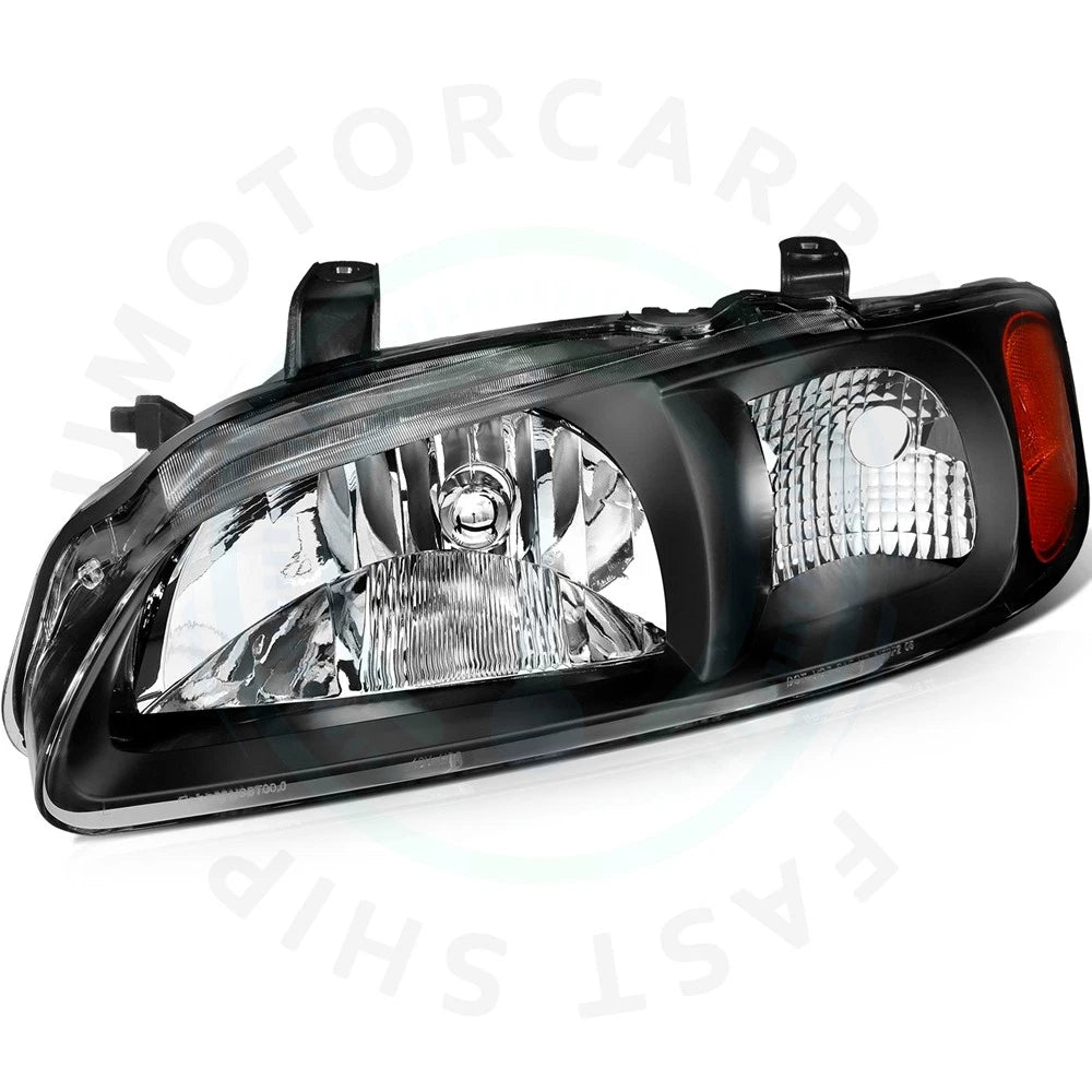 Pair Black Housing Headlights for Nissan Sentra (2000–2003)