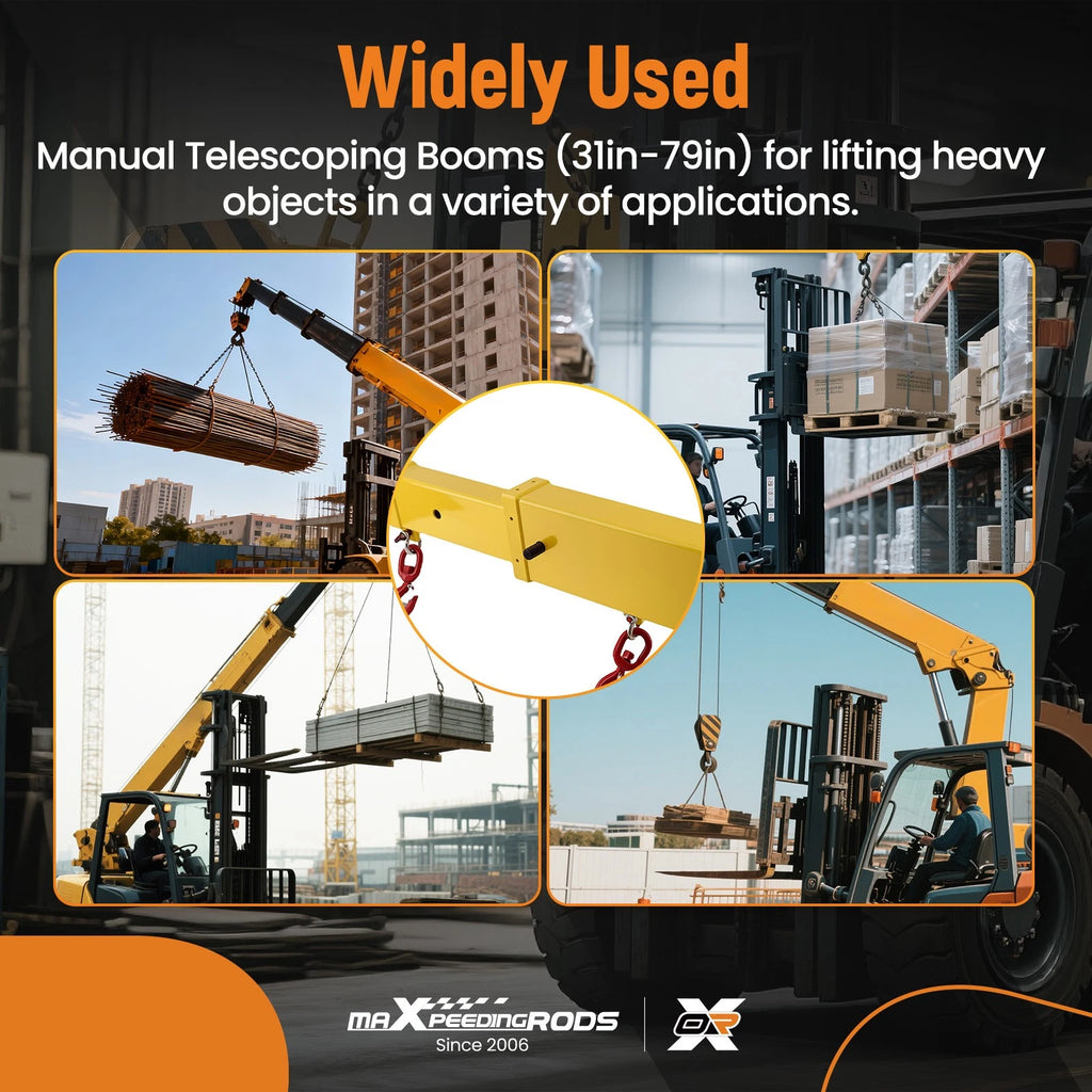 Heavy Duty Telescopic Forklift Boom Attachment for Forklifts (31-79")