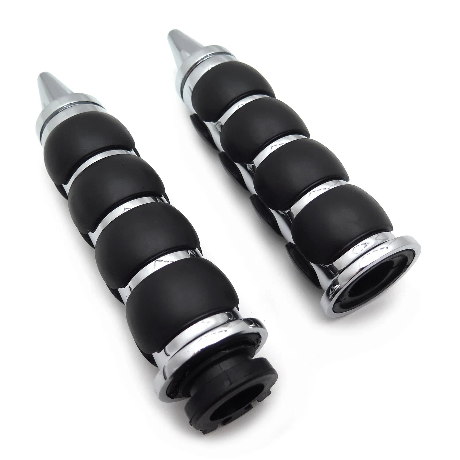 Chrome 7/8" 22mm Custom Spike Hand Grips for Motorcycle