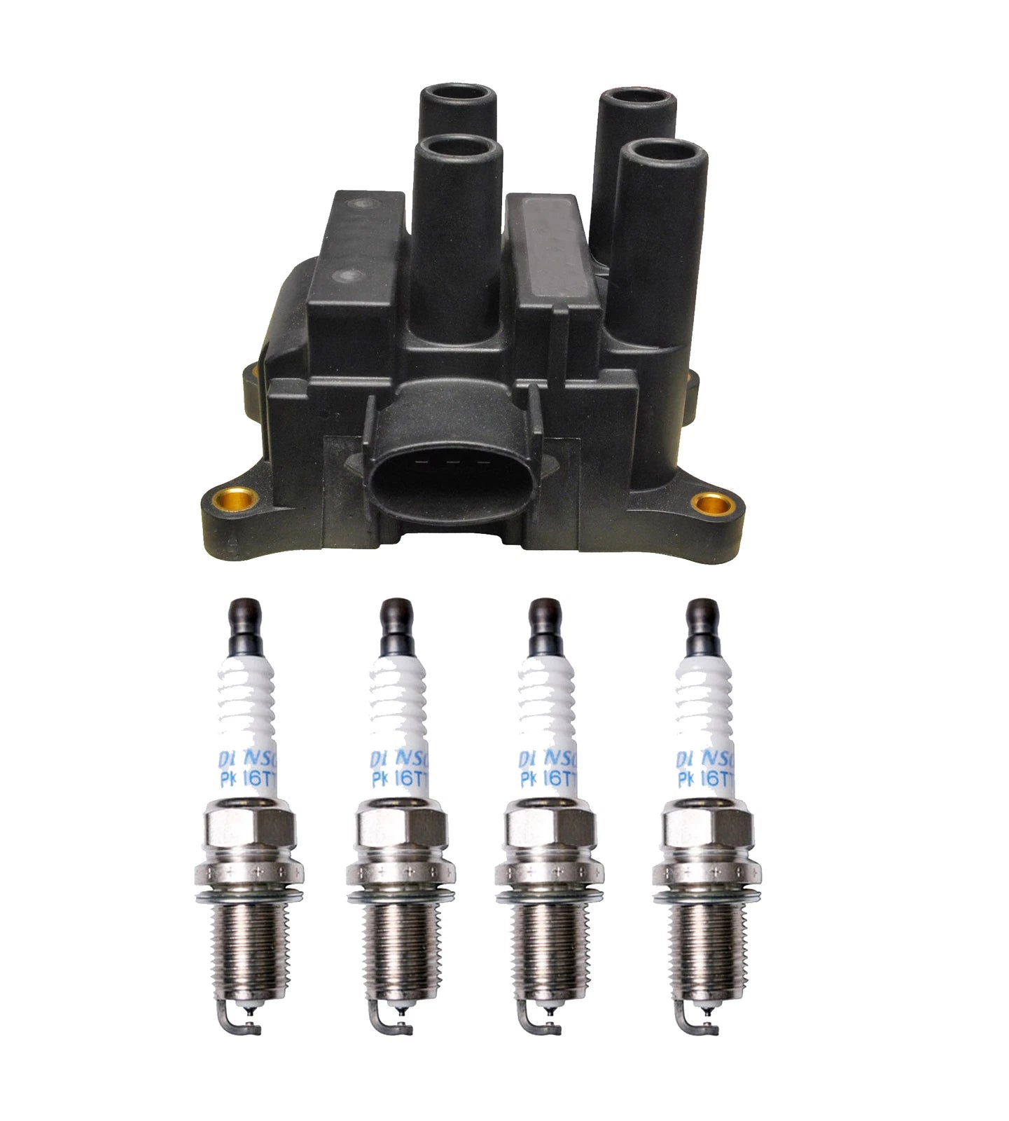 Denso Ignition Coil & 4 Platinum TT Plugs Kit for Mazda Tribute (2001–2007)