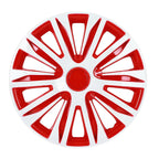Set of 4 Wheel Hub Caps for 17" Rims - Red & White
