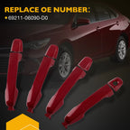 Set of 4 Exterior Door Handles for Toyota Camry (2012–2017) Red