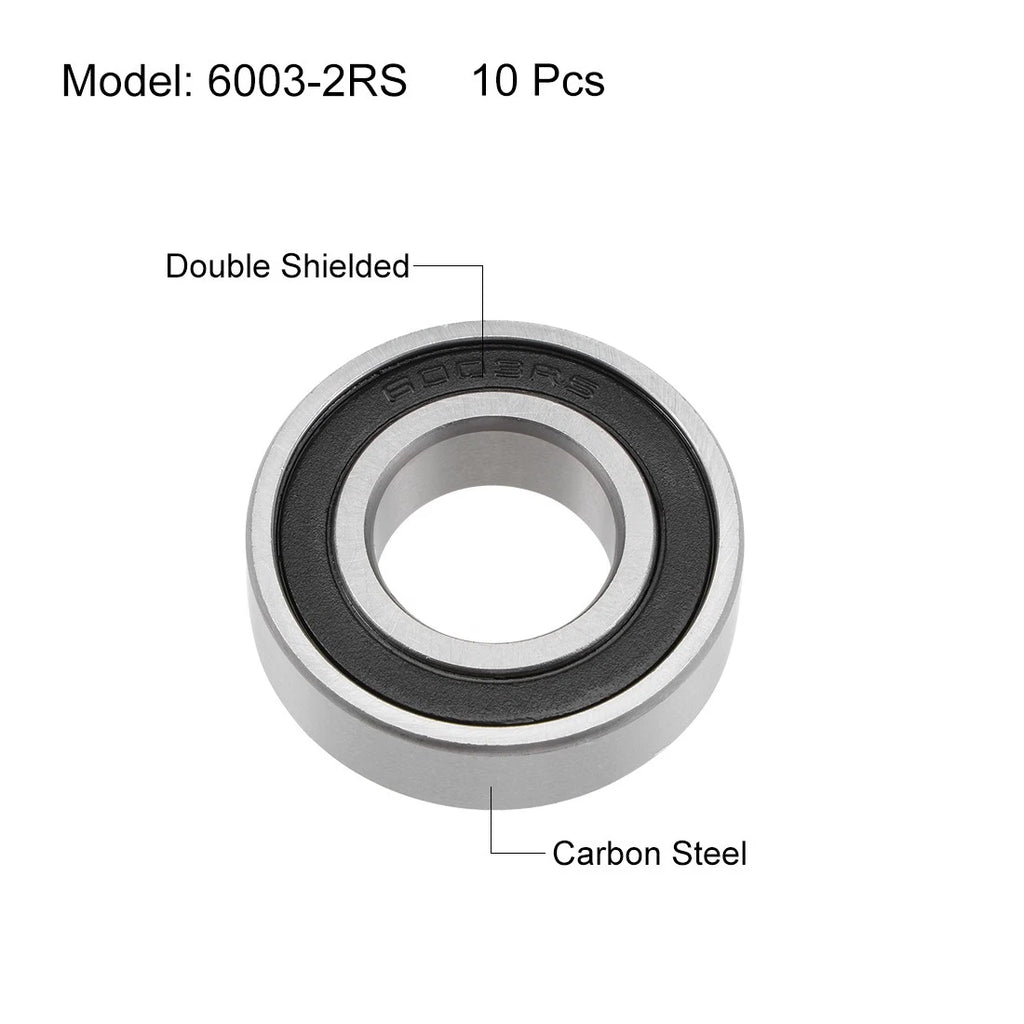 Set of 10 6003-2RS Ball Bearings for Various Models (17x35x10mm)