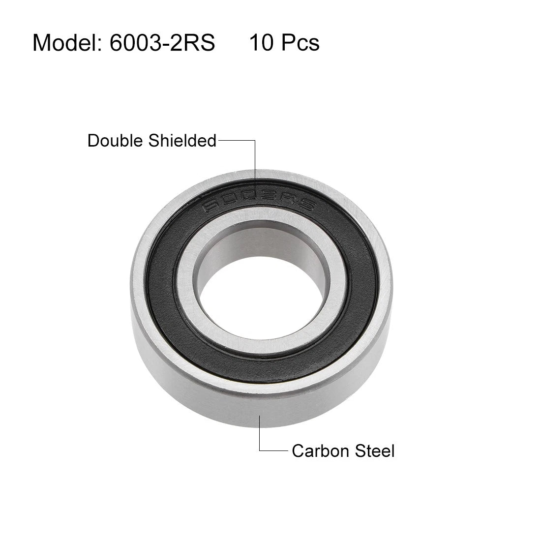 Set of 10 6003-2RS Ball Bearings for Various Models (17x35x10mm)