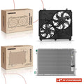 2X AC Condenser & Cooling Fan Assembly Kit for Kia Sorento (2003–2004)