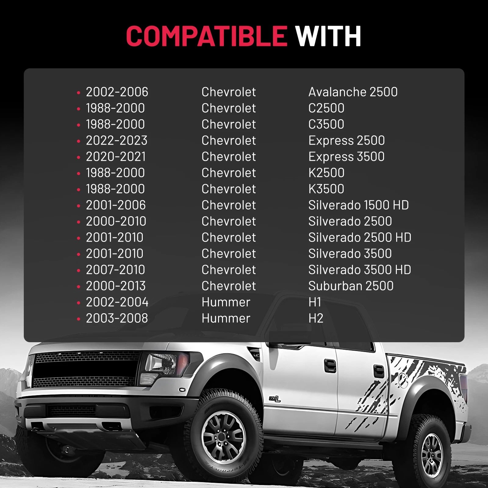 2" Hubcentric Wheel Spacers for 2001-2010 Chevy Silverado 3500 (14x1.5)