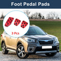 3 Pcs Foot Accelerator Pedal Covers for Subaru Forester (2019–2021) Red