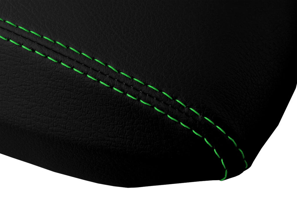 Leather Console Lid Armrest Cover for Toyota Corolla (2014–2019) Green Stitch