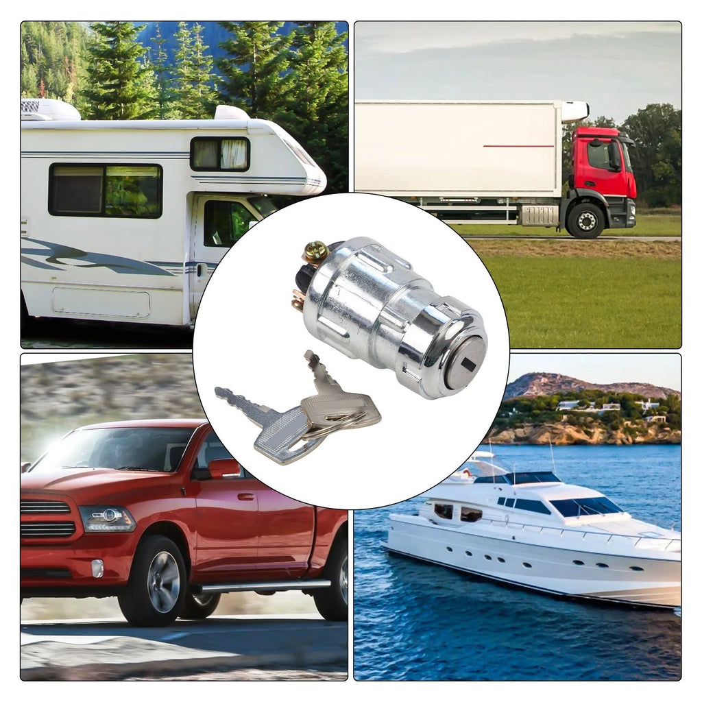 Ignition Switch with 2 Keys for Most Cars (Universal Fit)