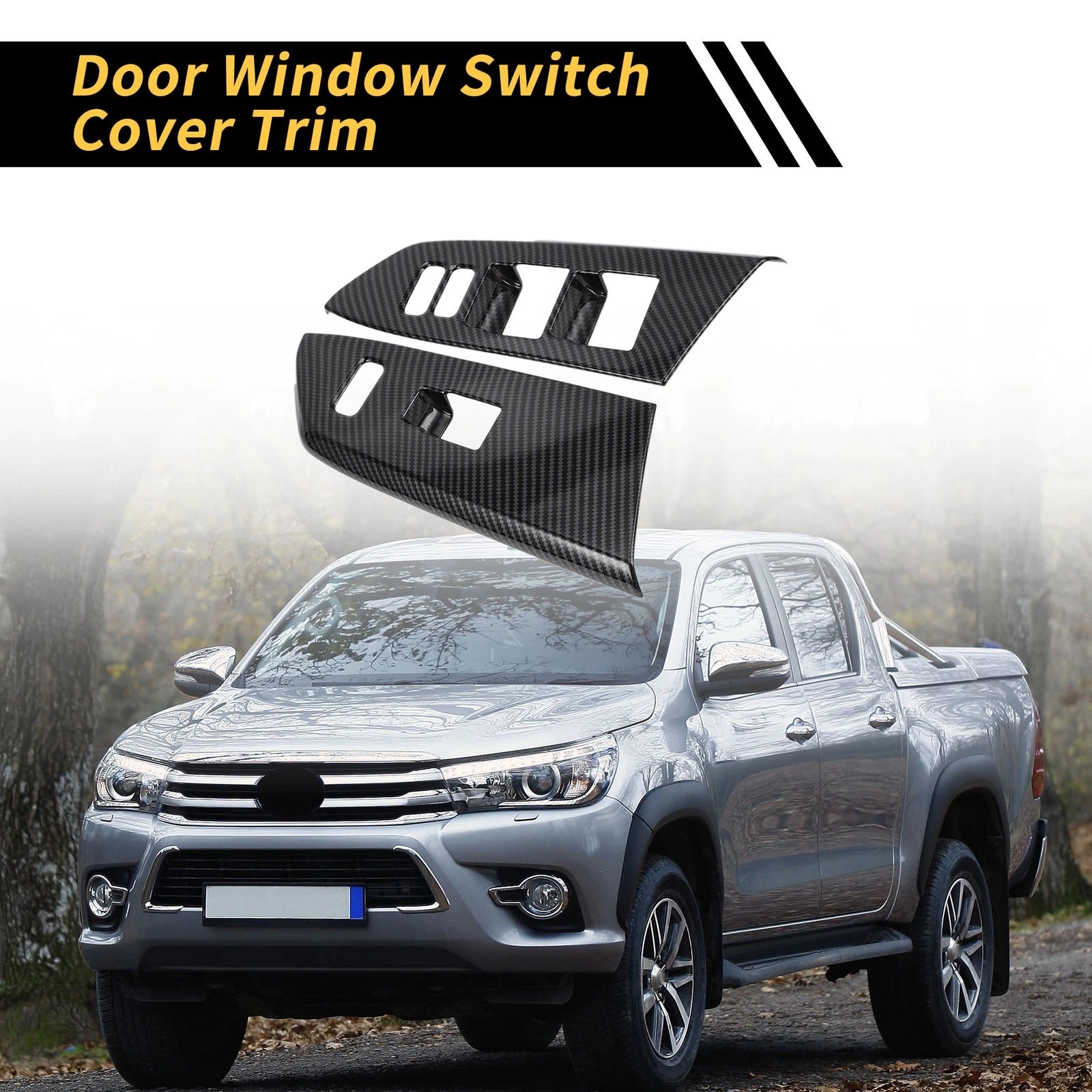Set of 1 Carbon Fiber Front Door Window Switch Panel for Toyota Tundra (2014–2021)