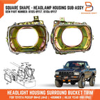 Headlight Square Housing Lamp Bucket for Toyota Hilux Ute (1981-1983)