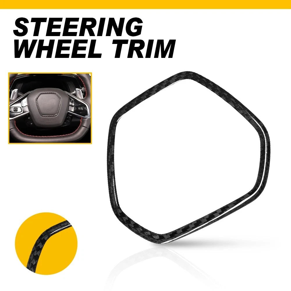 Carbon Fiber ABS Steering Wheel Frame Trim for Corvette C8 (2020–2025)