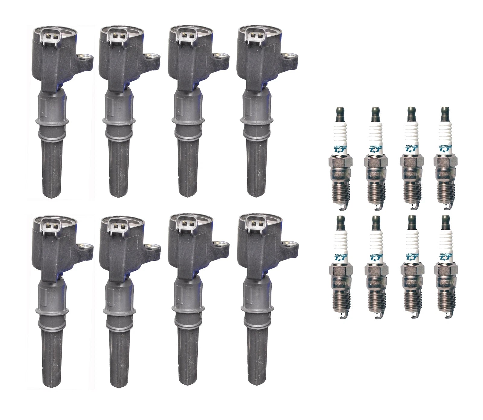 Set of 8 Ignition Coils & Platinum TT Spark Plugs for 4.6L 5.4L V8