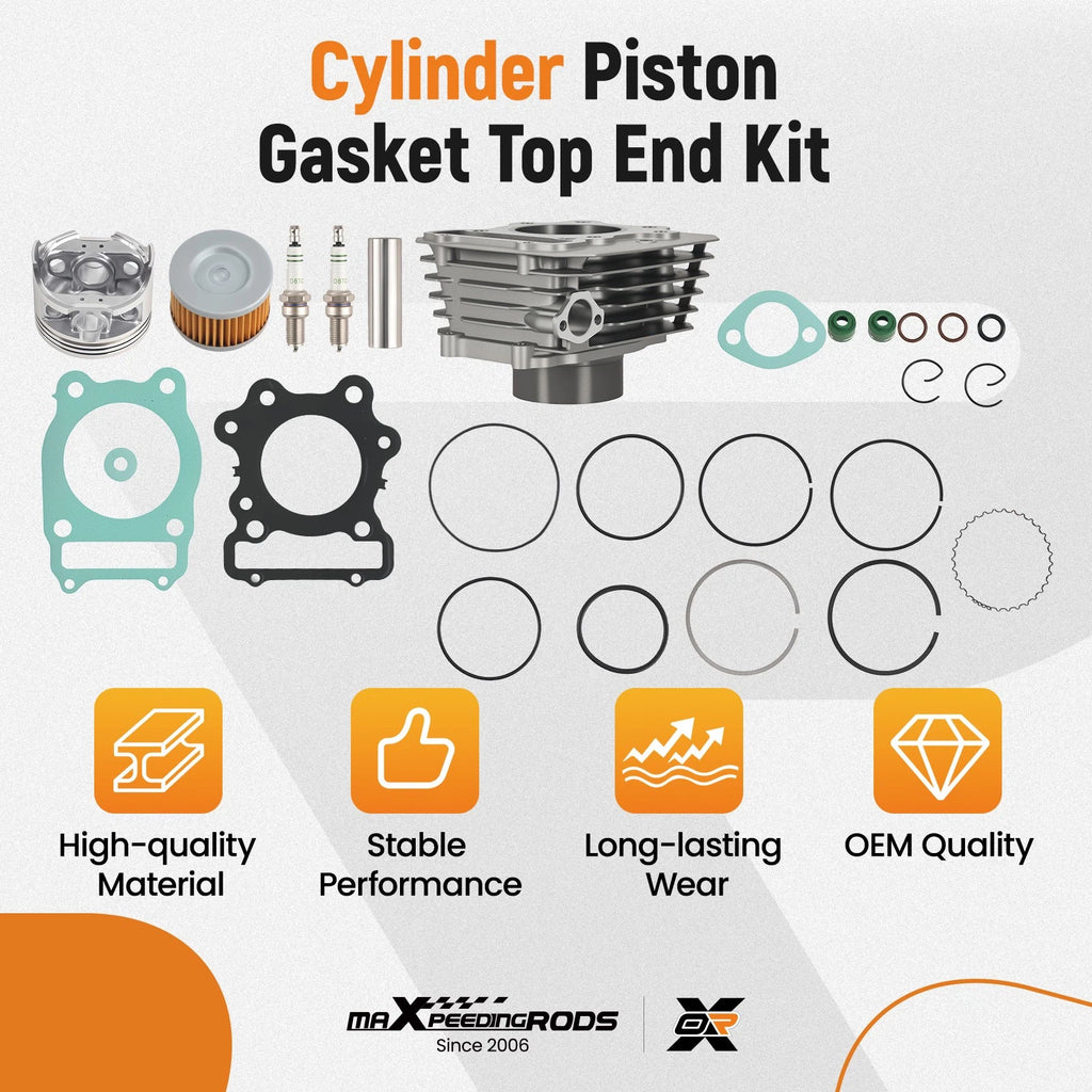 Top End Kit with Cylinder Piston Rings Gasket for Honda TRX300 (1988–2000)
