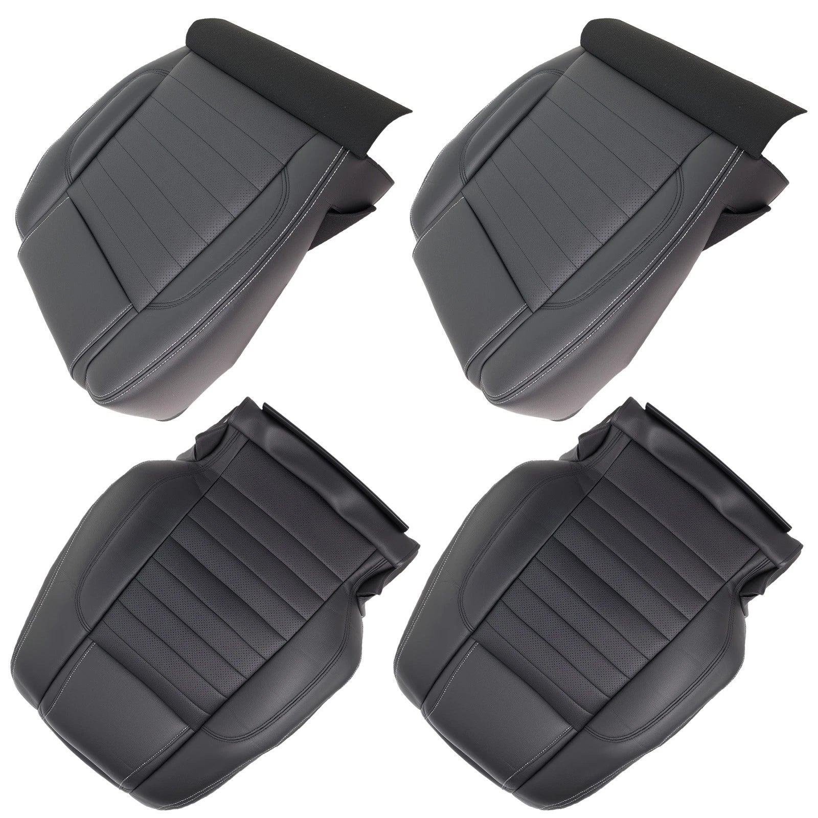 Leather Seat Cover Set for Ford Mustang GT Deluxe/Premium (2010–2014) Black