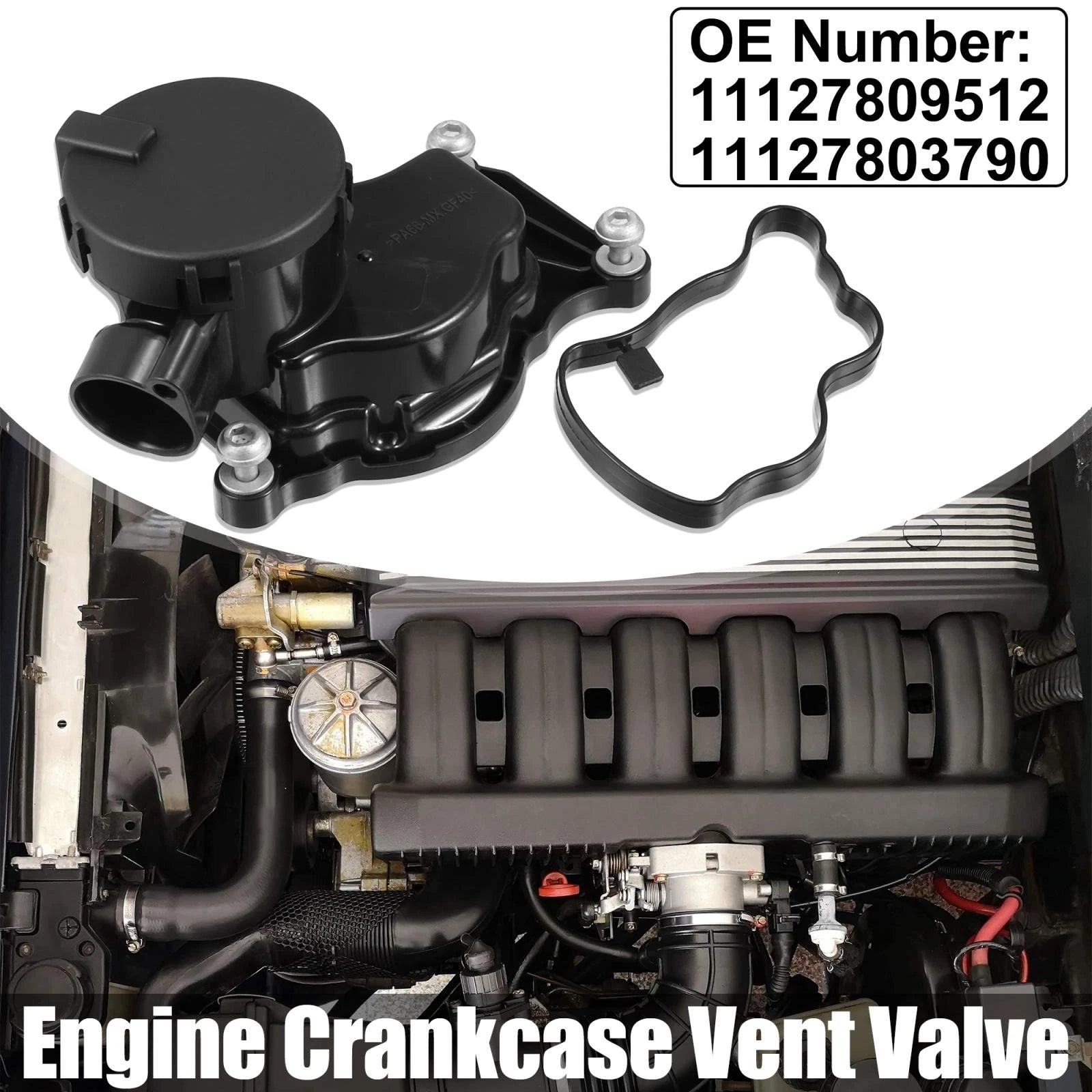 PVC Crankcase Vent Valve 11127809512 for BMW 3 5 6 X3 X5 X6 (2003–2014)