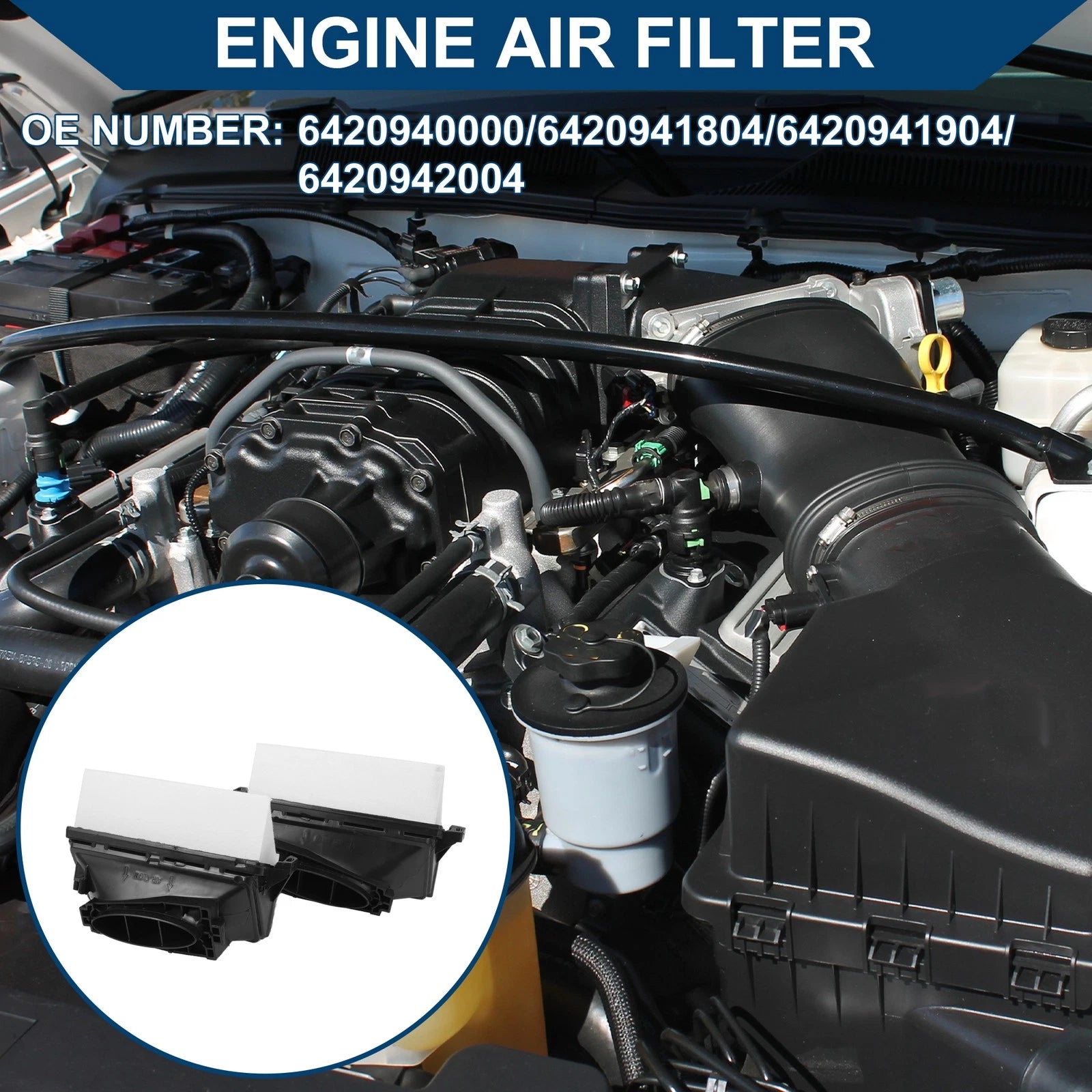 Set of 2 Engine Air Filters No. 6420942304 for Mercedes-Benz ML350 (2010–2014)